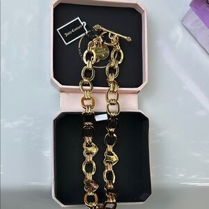 Juicy Couture Gold and Brown Link Necklace